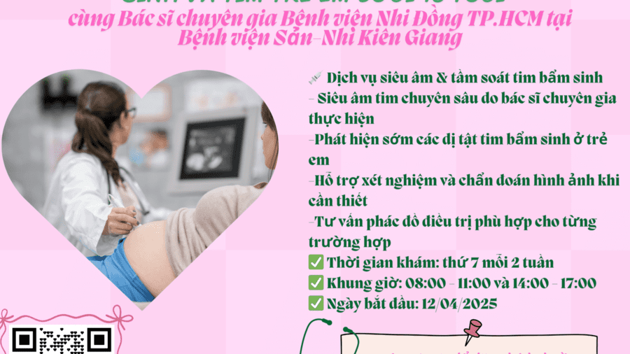 BỆNH VIỆN SẢN-NHI KIÊN GIANG TRIỂN KHAI SIÊU ÂM TẦM SOÁT TIM THAI BẨM SINH VÀ SIÊU ÂM TIM CHO TRẺ DƯỚI 16 TUỔI DO BÁC SĨ CHUYÊN GIA VỀ TIM TẠI BỆNH VIỆN NHI ĐỒNG THÀNH PHỐ THỰC HIỆN .