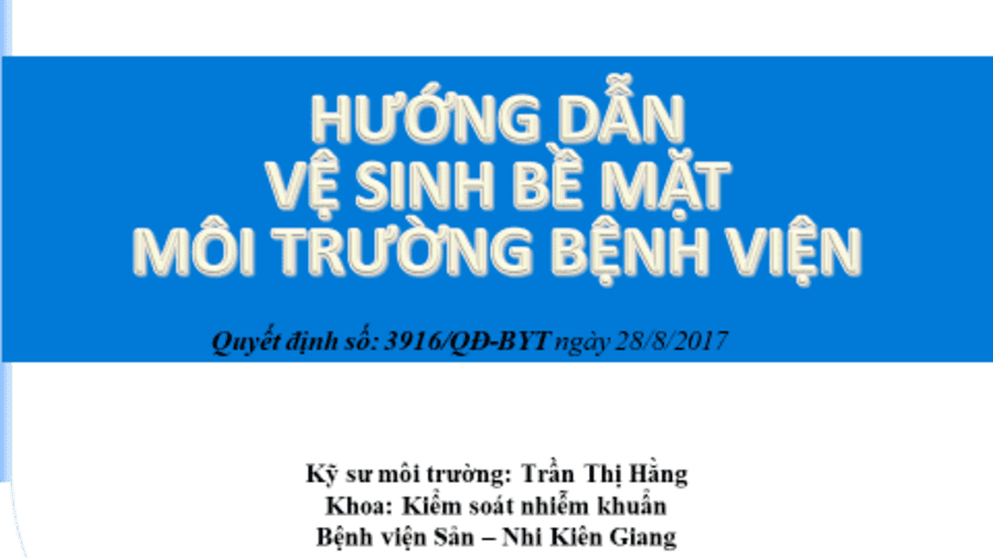 Tập huấn vệ sinh môi trường Bệnh viện