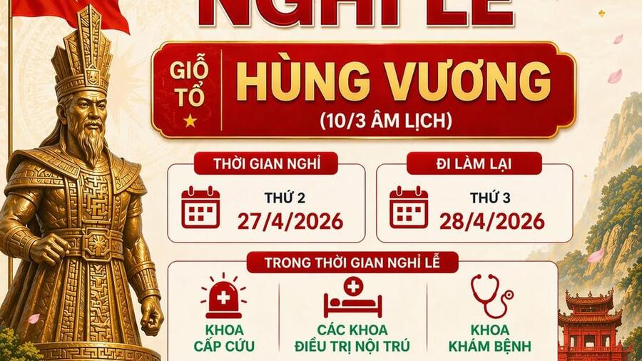 THÔNG BÁO NGHỈ LỄ GIỖ TỔ HÙNG VƯƠNG (10/3 ÂM LỊCH)