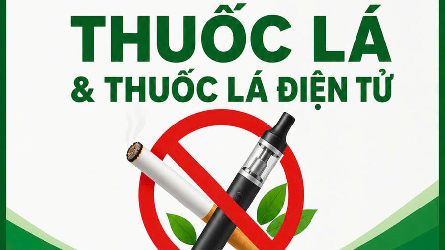 Thuốc lá và thuốc lá điện tử chứa nhiều chất độc hại, ảnh hưởng nghiêm trọng đến sức khỏe người sử dụng và những người xung quanh, đặc biệt là trẻ em, phụ nữ mang thai và người bệnh.